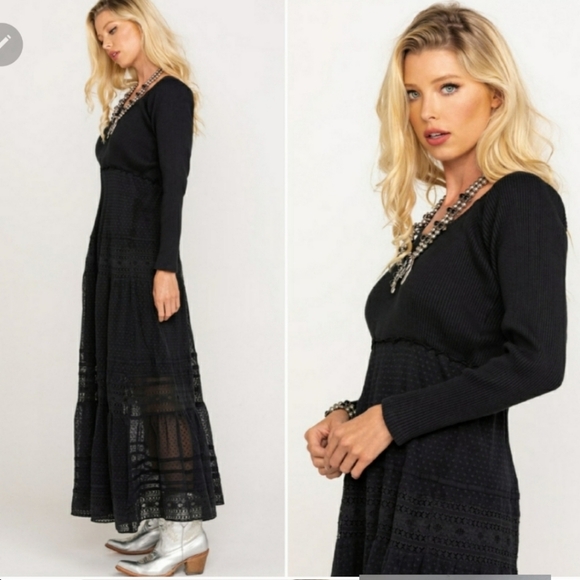 free people earth angel maxi dress Free People Women's Earth Angel Midi Dress - Black